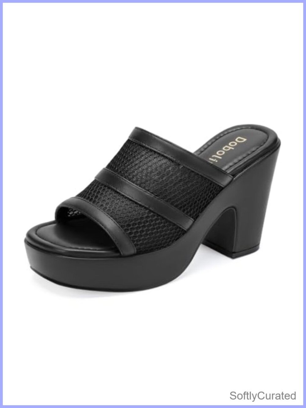 Open Toe Mesh Platform Wedge Mule Sandals Slip On Casual Summer